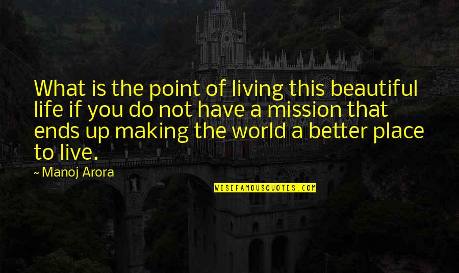 Hansmann Belgium Quotes By Manoj Arora: What is the point of living this beautiful