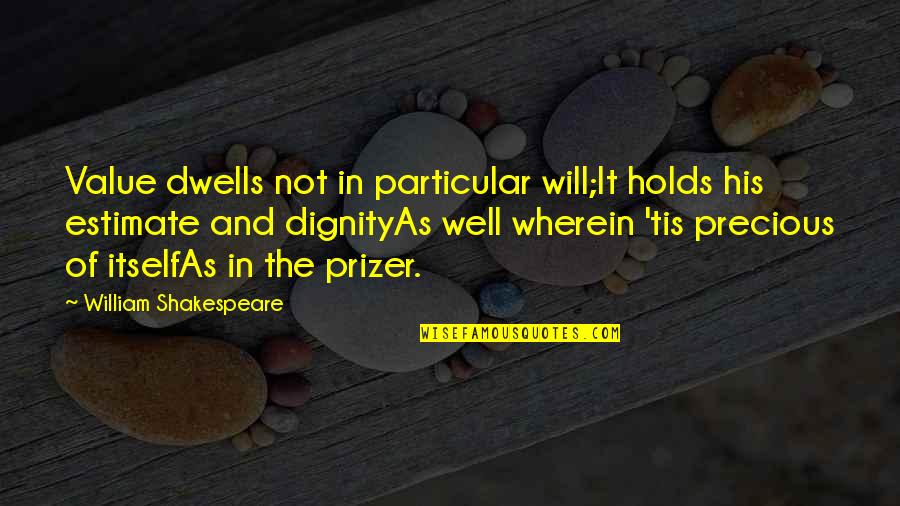 Happiness In Brave New World Quotes By William Shakespeare: Value dwells not in particular will;It holds his