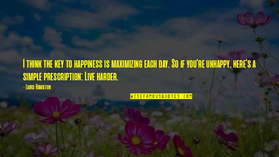 Happiness Is The Key To Life Quotes By Laird Hamilton: I think the key to happiness is maximizing