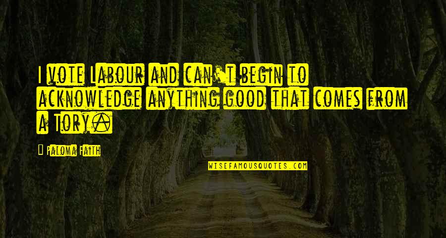 Happy Gilmore Intercom Quotes By Paloma Faith: I vote Labour and can't begin to acknowledge