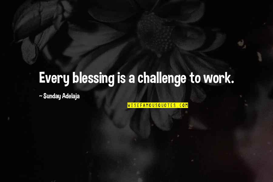 Hardflip Quotes By Sunday Adelaja: Every blessing is a challenge to work.