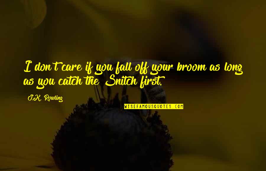 Harry Potter Snitch Quotes By J.K. Rowling: I don't care if you fall off your