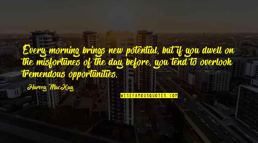 Harvey Cox Quotes By Harvey MacKay: Every morning brings new potential, but if you