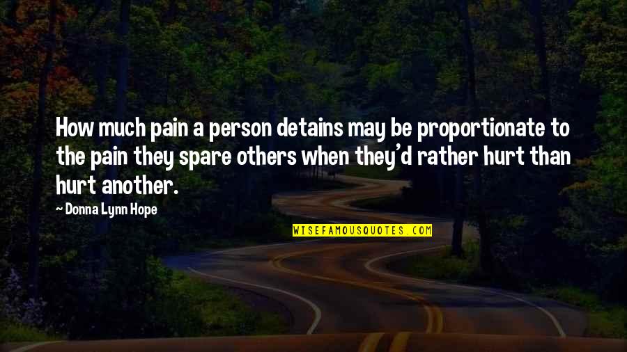 Hating Clowns Quotes By Donna Lynn Hope: How much pain a person detains may be