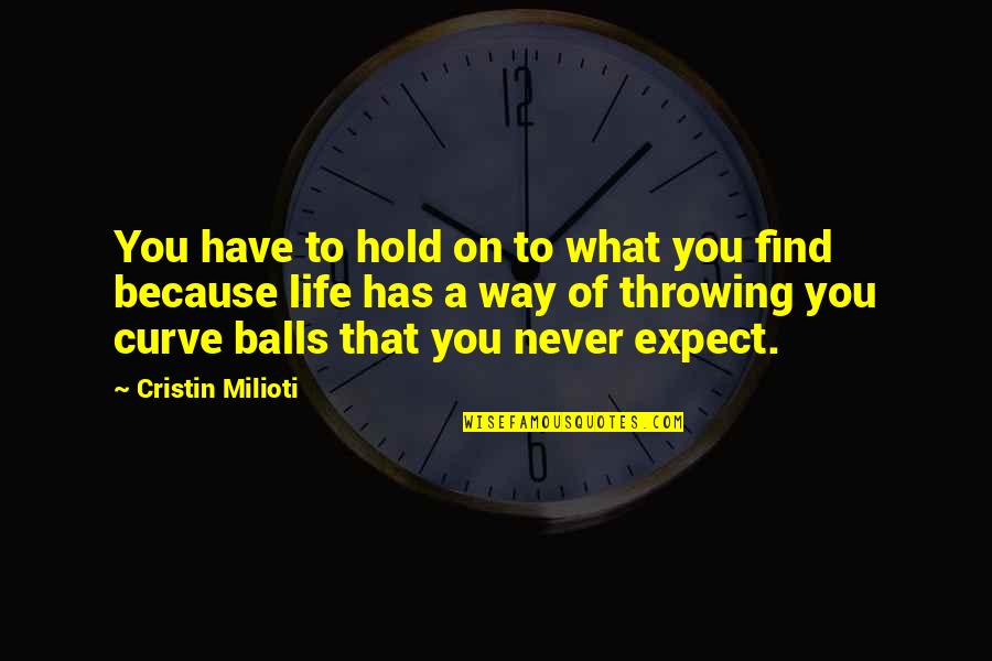 Have Balls Quotes By Cristin Milioti: You have to hold on to what you