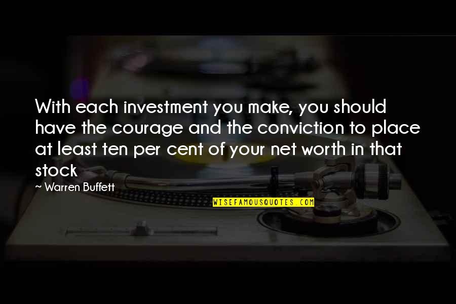 Have Conviction Quotes By Warren Buffett: With each investment you make, you should have