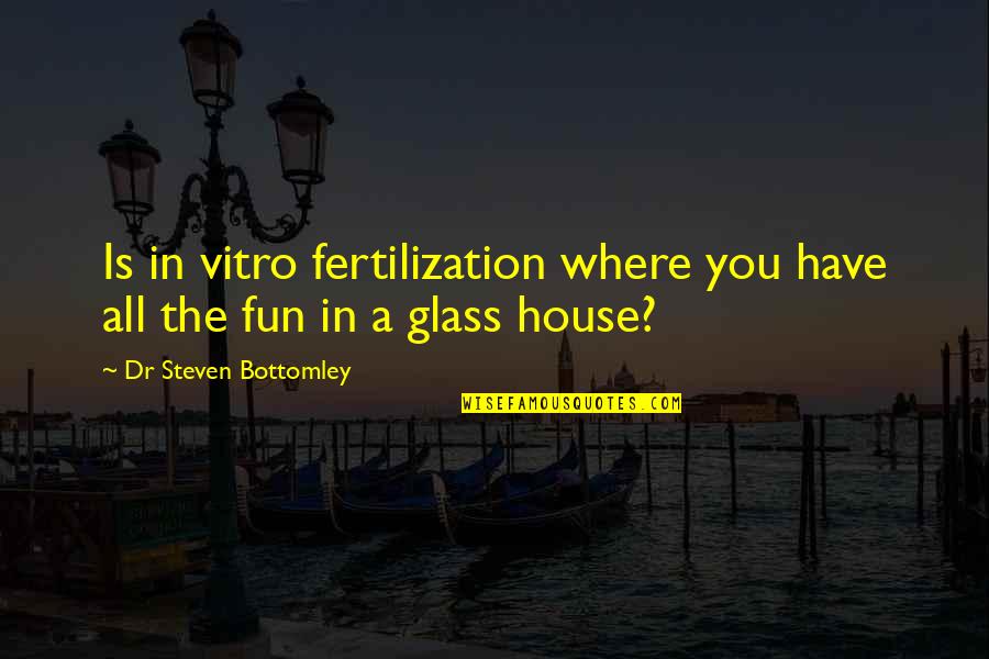 Have Fun Quotes By Dr Steven Bottomley: Is in vitro fertilization where you have all