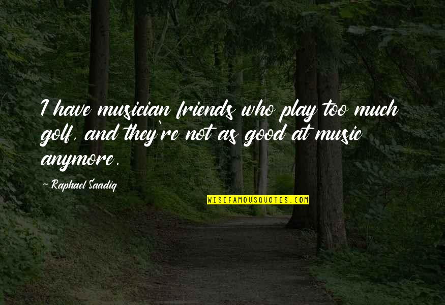 Have Good Friends Quotes By Raphael Saadiq: I have musician friends who play too much