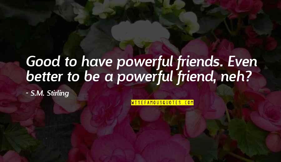 Have Good Friends Quotes By S.M. Stirling: Good to have powerful friends. Even better to