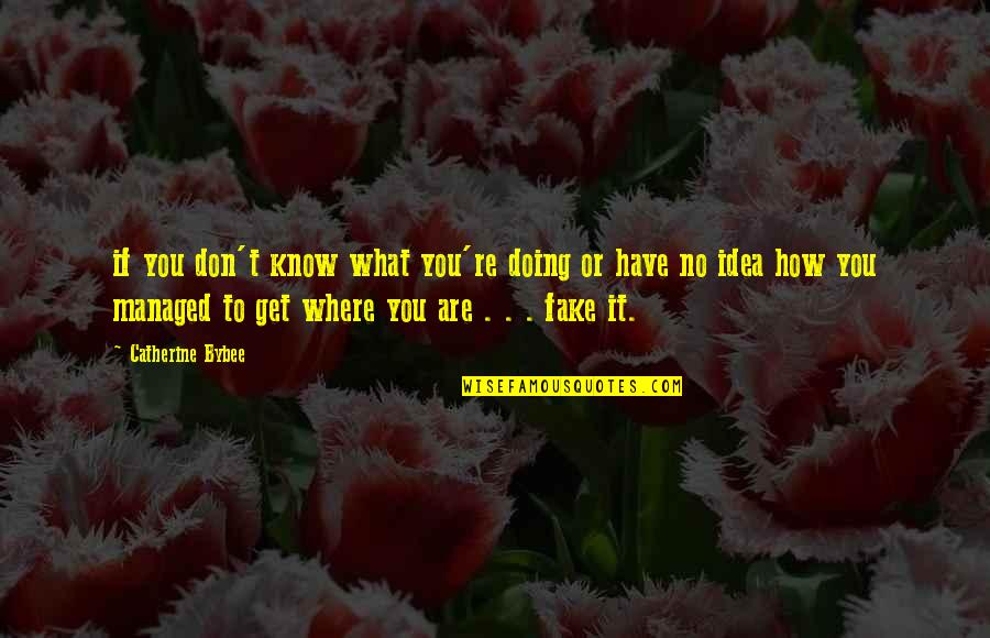 Have No Idea Quotes By Catherine Bybee: if you don't know what you're doing or