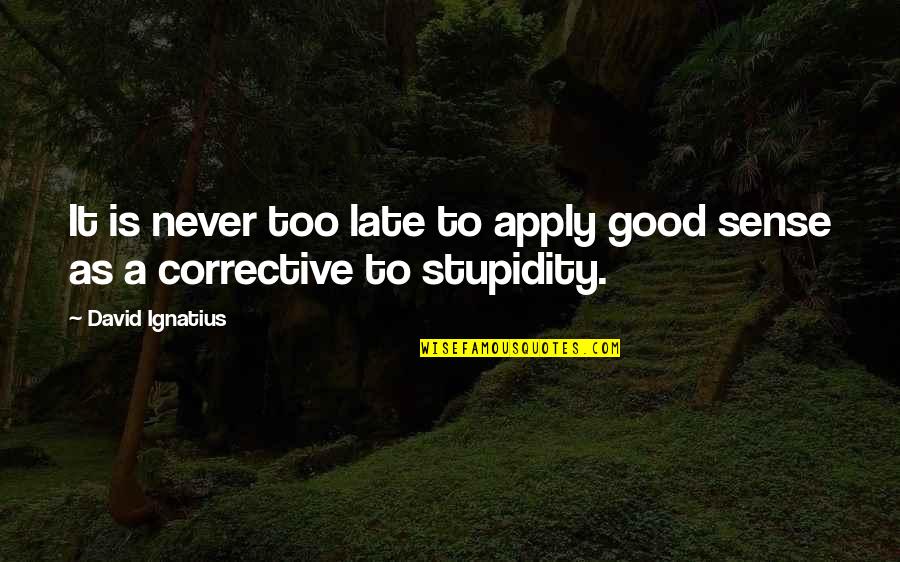 Having Backup Plans Quotes By David Ignatius: It is never too late to apply good