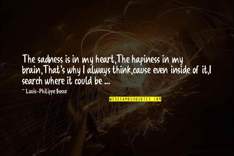 Having Big Sisters Quotes By Louis-Philippe Bosse: The sadness is in my heart,The hapiness in