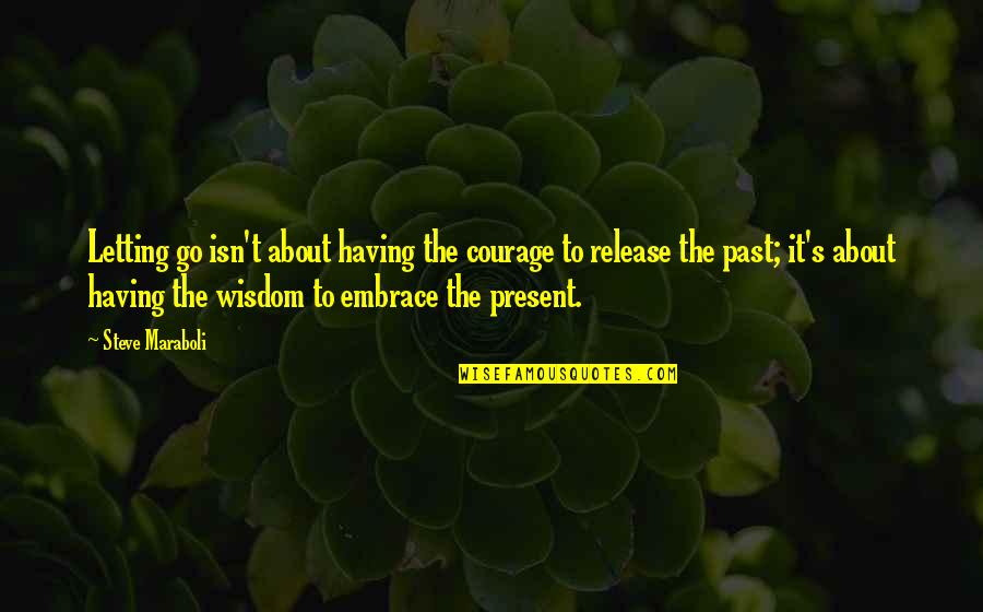 Having Wisdom Quotes By Steve Maraboli: Letting go isn't about having the courage to