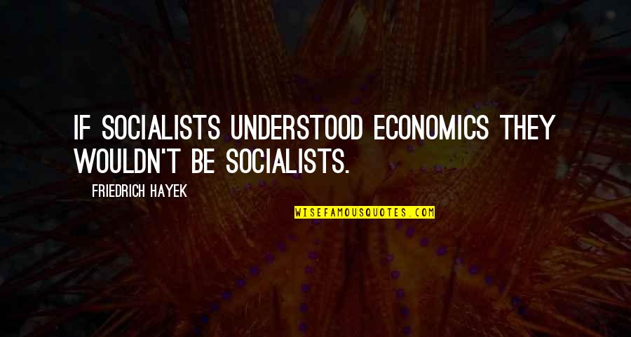 Hayek Friedrich Quotes By Friedrich Hayek: If socialists understood economics they wouldn't be socialists.