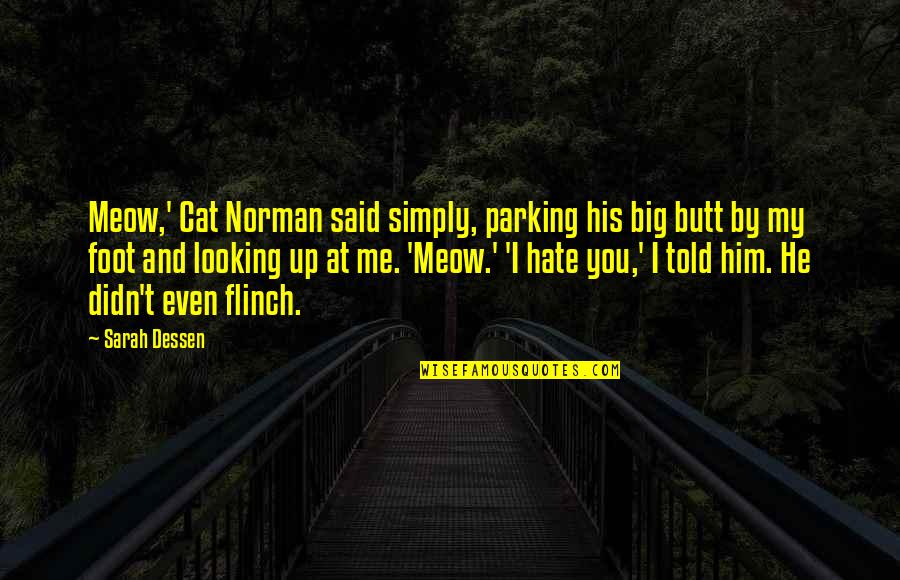 He Hate Me Quotes By Sarah Dessen: Meow,' Cat Norman said simply, parking his big