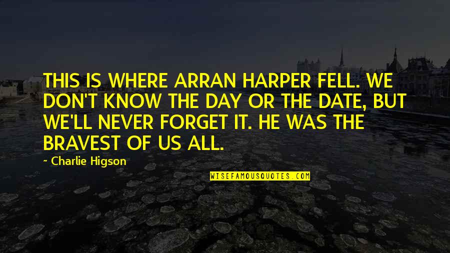 He Is We Quotes By Charlie Higson: THIS IS WHERE ARRAN HARPER FELL. WE DON'T