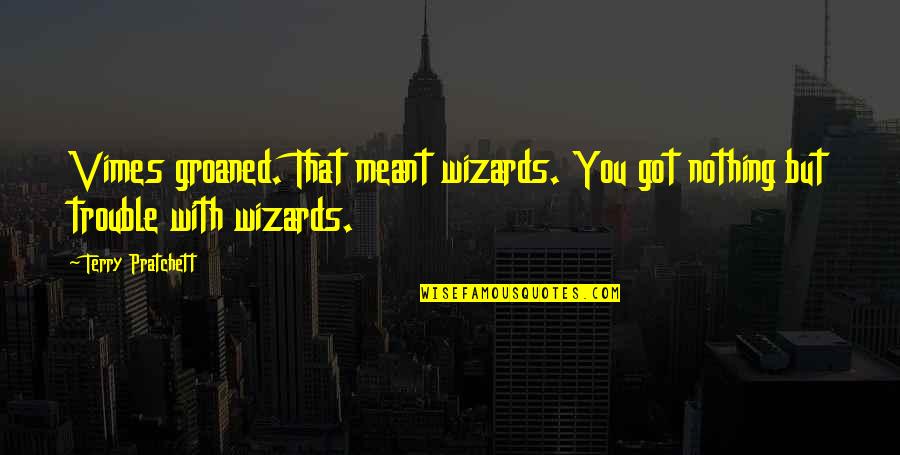 Head Start Program Quotes By Terry Pratchett: Vimes groaned. That meant wizards. You got nothing