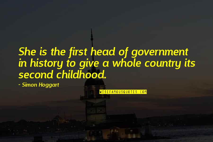 Head To Head Quotes By Simon Hoggart: She is the first head of government in