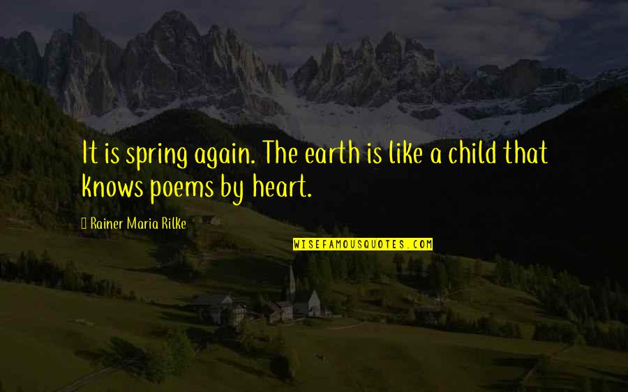 Heart Knows Quotes By Rainer Maria Rilke: It is spring again. The earth is like