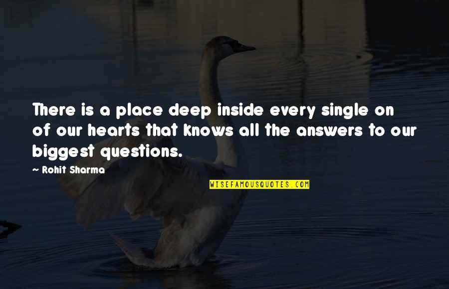 Heart Knows Quotes By Rohit Sharma: There is a place deep inside every single