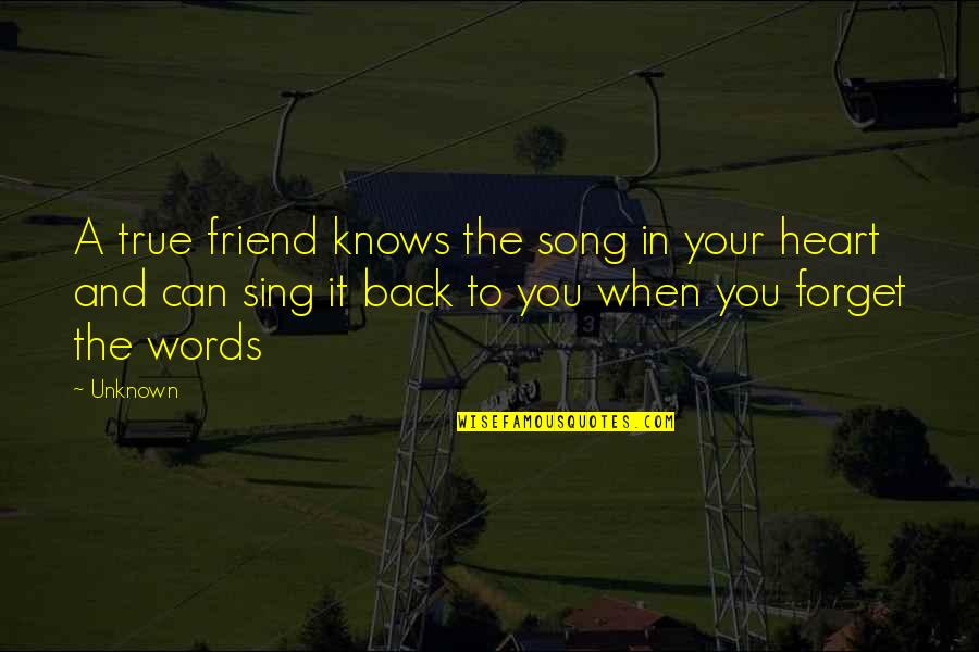 Heart Knows Quotes By Unknown: A true friend knows the song in your