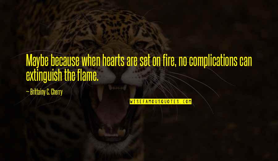 Hearts Of Fire Quotes By Brittainy C. Cherry: Maybe because when hearts are set on fire,