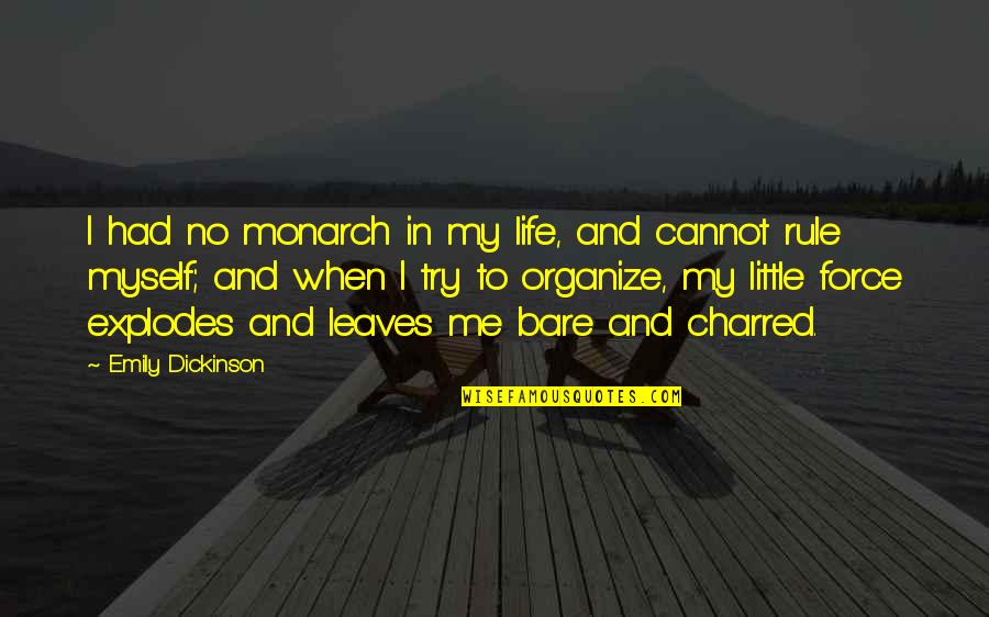 Heavy Mind Quotes By Emily Dickinson: I had no monarch in my life, and