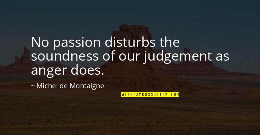 Helfers Quotes By Michel De Montaigne: No passion disturbs the soundness of our judgement