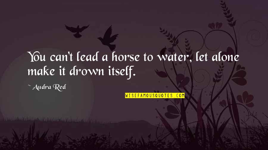 Helnwein Quotes By Audra Red: You can't lead a horse to water, let