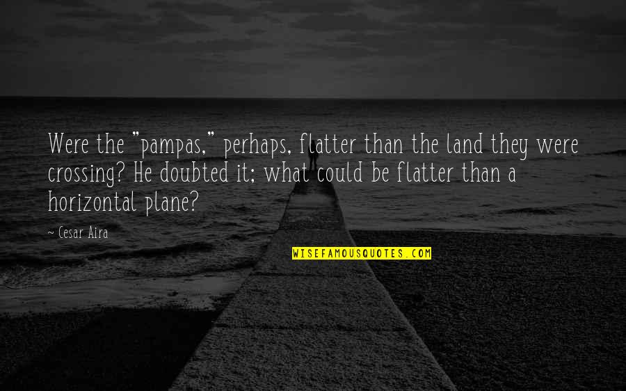 Helpful Hands Quotes By Cesar Aira: Were the "pampas," perhaps, flatter than the land