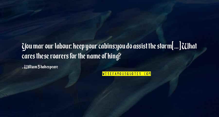 Henares Family Pets Quotes By William Shakespeare: You mar our labour: keep your cabins:you do