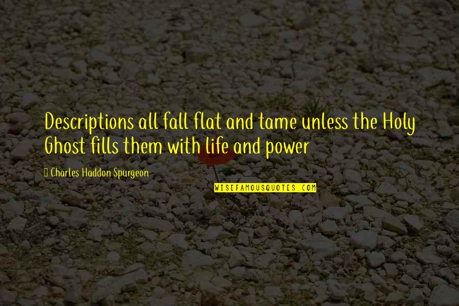 Henehan Michael Quotes By Charles Haddon Spurgeon: Descriptions all fall flat and tame unless the