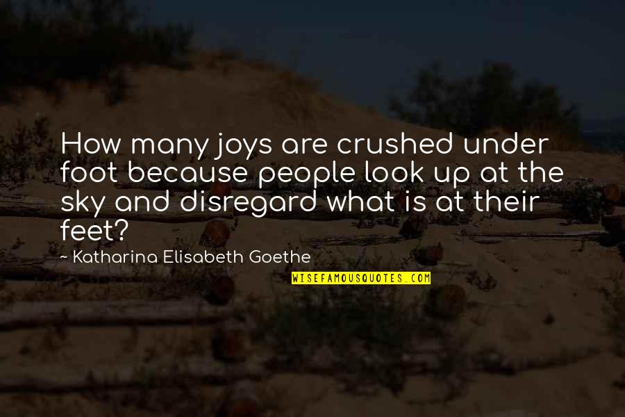 Her Bench Perfume Quotes By Katharina Elisabeth Goethe: How many joys are crushed under foot because