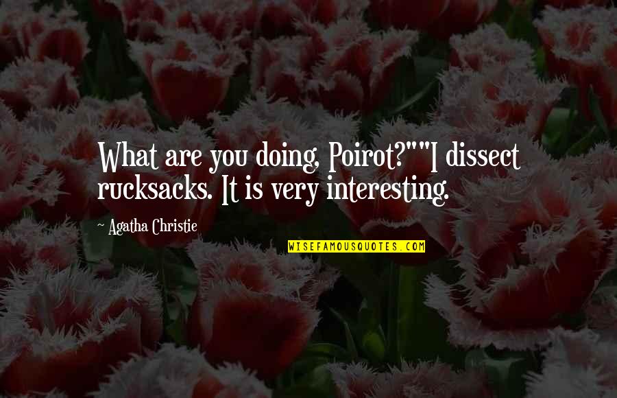 Hercule Quotes By Agatha Christie: What are you doing, Poirot?""I dissect rucksacks. It