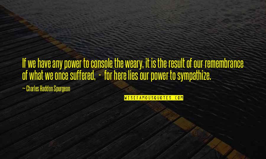 Here Lies Quotes By Charles Haddon Spurgeon: If we have any power to console the