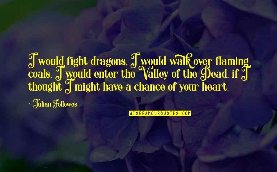 Herregud Och Quotes By Julian Fellowes: I would fight dragons, I would walk over