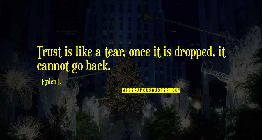 Heyvanlarin Quotes By Eyden I.: Trust is like a tear, once it is