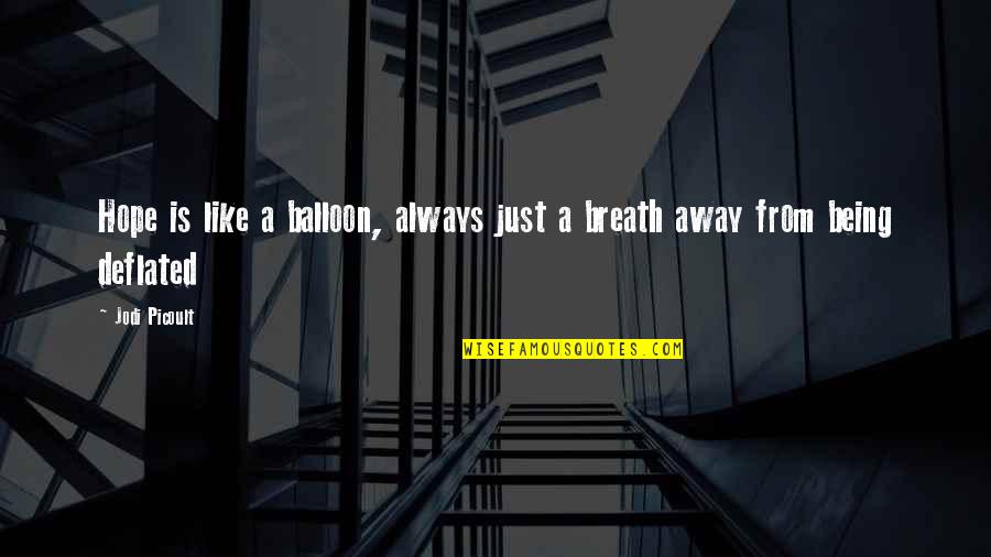 Hideable Cameras Quotes By Jodi Picoult: Hope is like a balloon, always just a