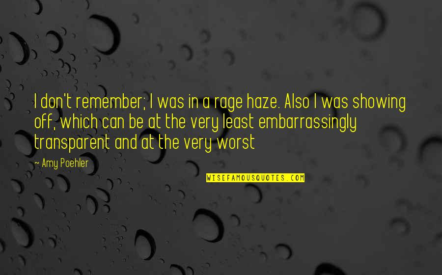 Hiding Things From Your Girlfriend Quotes By Amy Poehler: I don't remember; I was in a rage