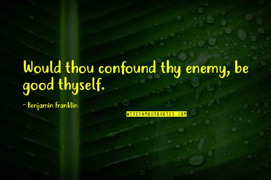 Highterlower Quotes By Benjamin Franklin: Would thou confound thy enemy, be good thyself.