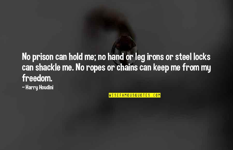 Hilarious Cute Quotes By Harry Houdini: No prison can hold me; no hand or