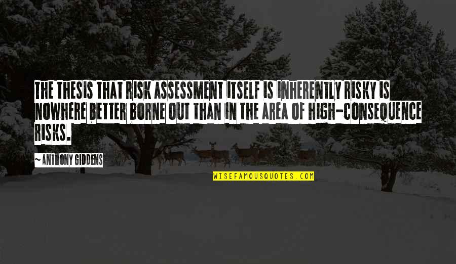 Hilbers Legacy Quotes By Anthony Giddens: The thesis that risk assessment itself is inherently