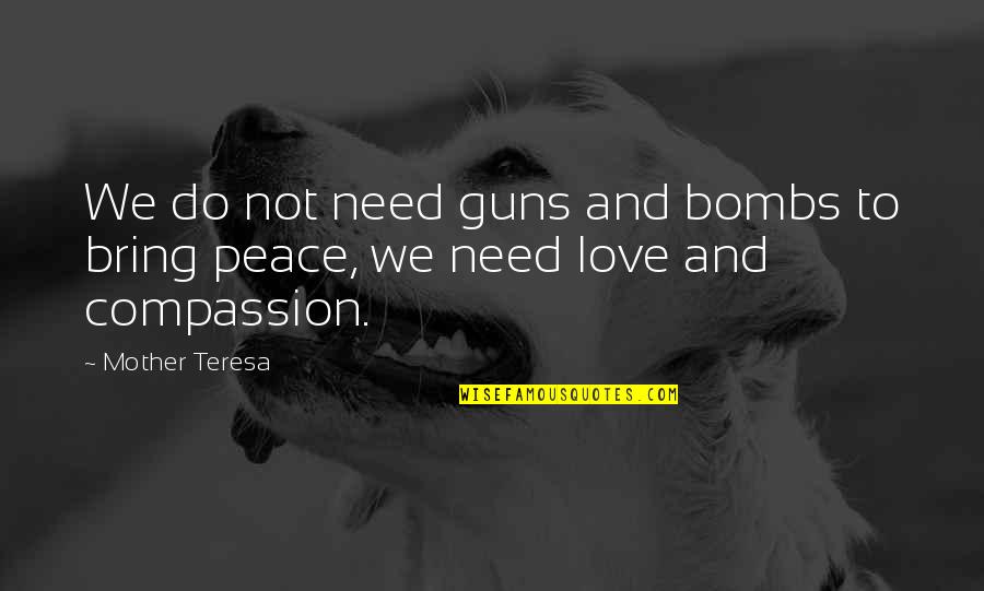 Hilsabeck Las Vegas Quotes By Mother Teresa: We do not need guns and bombs to