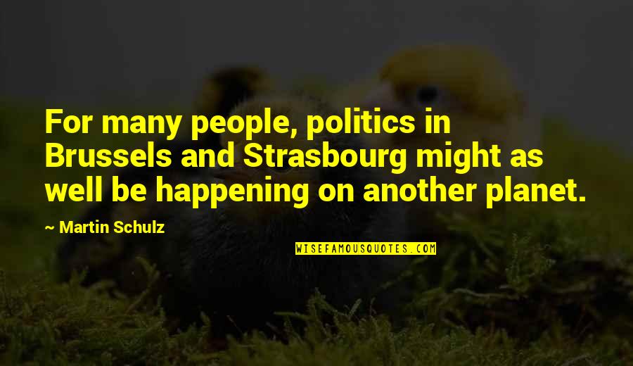 Hilts Tree Quotes By Martin Schulz: For many people, politics in Brussels and Strasbourg