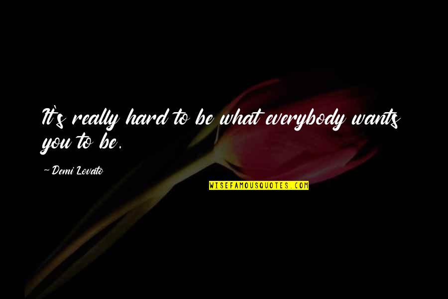 Hladno Cedjena Quotes By Demi Lovato: It's really hard to be what everybody wants