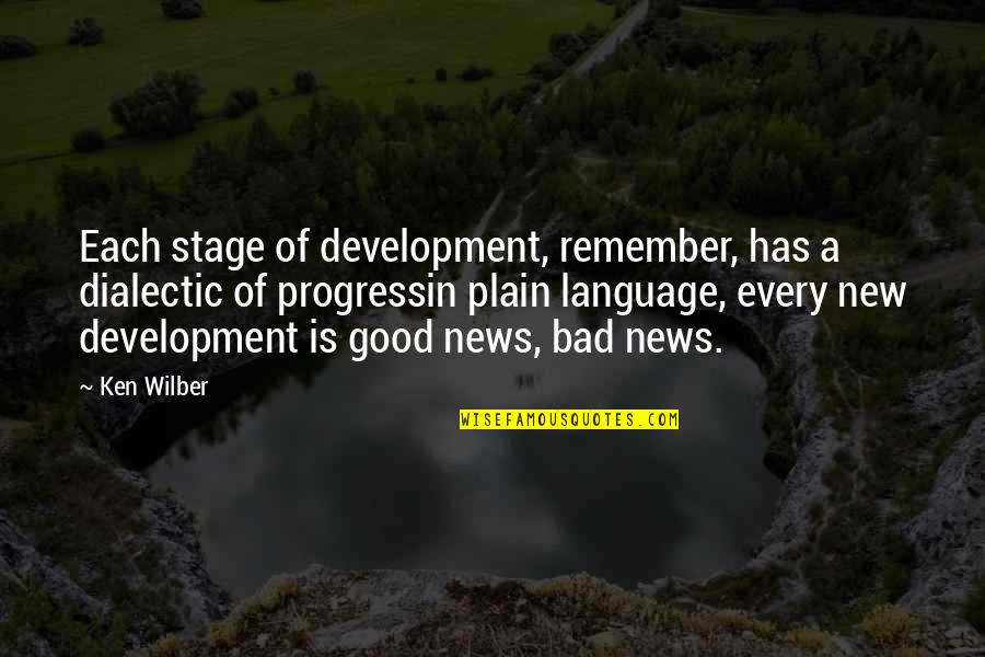 Hochschorner Pavol Quotes By Ken Wilber: Each stage of development, remember, has a dialectic