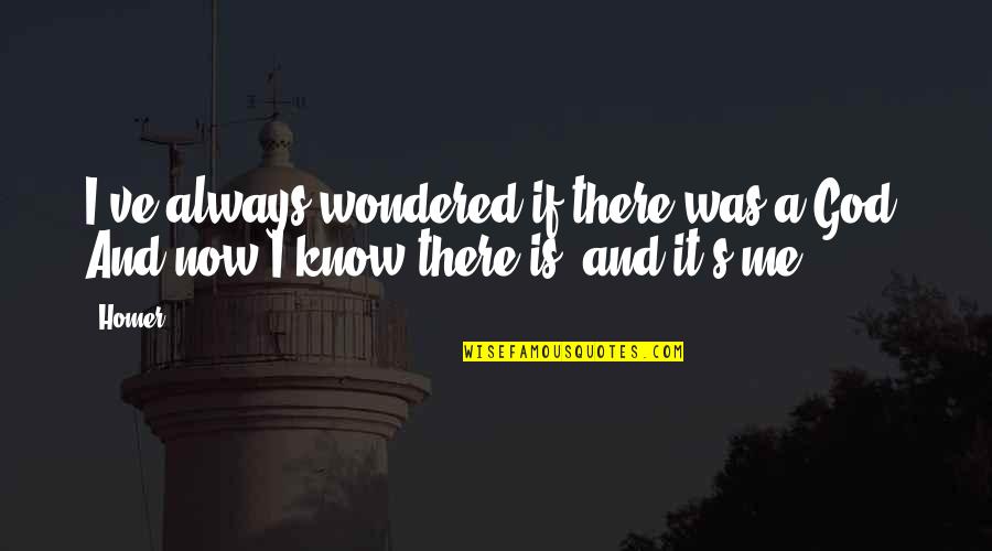 Homer Simpsons Quotes By Homer: I've always wondered if there was a God.