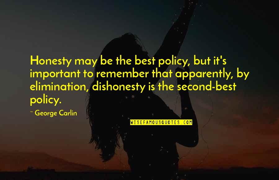 Honesty Dishonesty Quotes By George Carlin: Honesty may be the best policy, but it's