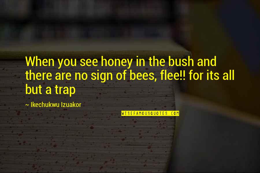 Honey Bee Quotes By Ikechukwu Izuakor: When you see honey in the bush and