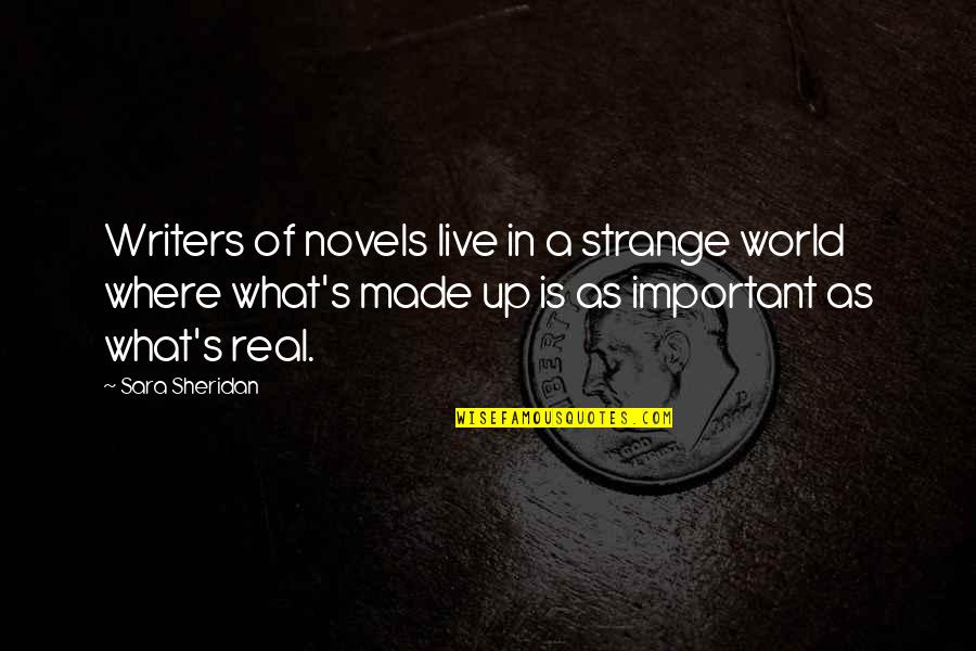 Horizon Inspirational Quotes By Sara Sheridan: Writers of novels live in a strange world